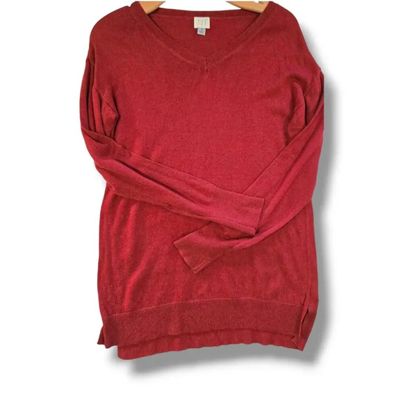 A new day women's rust VNeck long sleeve sweater  - medium - Picture 7 of 10